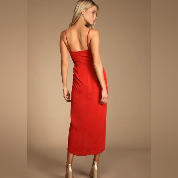 NWT Lulu’s Reinette Red Tulip Dress - Picture 6 of 8
